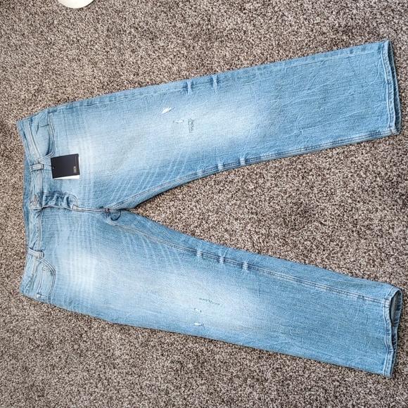 ASOS Button fly Distressed Faded Slim Straight Jeans Size 38 x 30 NEW - Picture 4 of 15